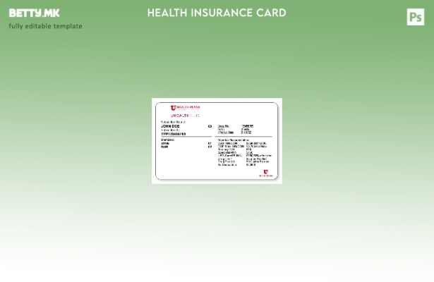 Модерен стил на шаблон за картичка за здравствено осигурување во Јута